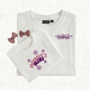 Mommy and Me Matching Set – Organic Cotton Embroidered T-Shirts, Sweatshirts, Hoodies, and Bibs - Mini