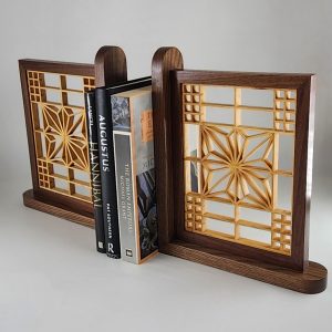 Walnut Kumiko Bookends