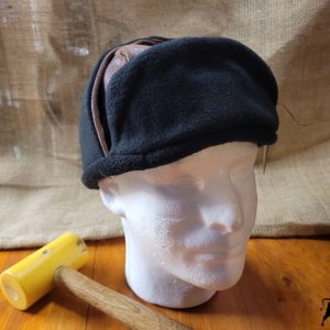 Adult Handmade leather and fleece Trapper hat, trapper hat, lined trapper hat