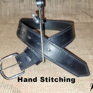 Handmade plain black belt