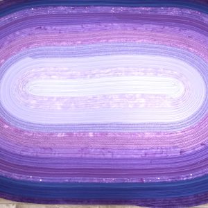 Hand Crafted Oval Jelly Roll Rug Large 30" x 47" Purples