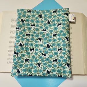 Blue, Floral Cats and Moon Book Sleeve for book lovers