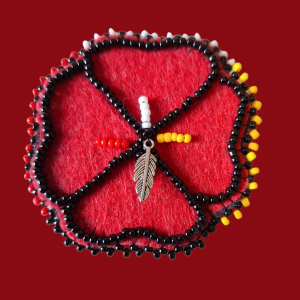 Beaded Poppy Pin: Support Indigenous Youth Scholarships!