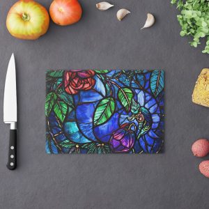 Midnight Garden Glass Cutting Board