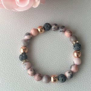 Pink zebra Jasper bracelet