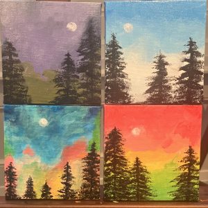 Set of 4 Mini Original Acrylic Paintings - Nature, Animal, OR Landscape Theme