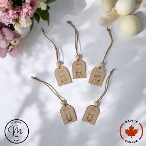 Personalized Wooden Easter Gift Tag Easter Bunny Basket Tag