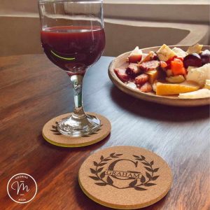 Wreath Monogram Cork Coasters