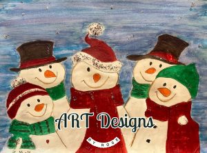 Snowmen Mixed Media Print (11 "x 14" and 16"x 20")