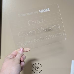 Acrylic Name Tracing Boards- Dry Erase