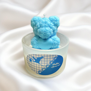 Blue Bear Candle - Baby Shower Party Favor / Bougie Ourson bleu pour une Fête de Naissance