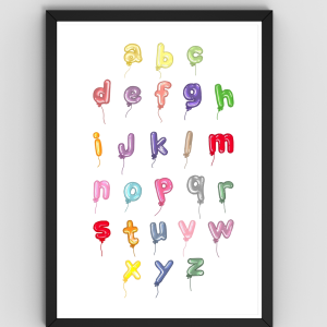 Balloons Alphabet Chart | Digital Download