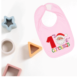 My 1st Christmas Embroidered Santa Bib