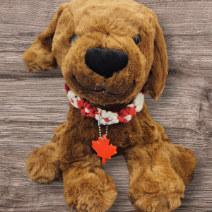 Pet Collar - Macrame - Daisy Pattern - Red and White - Canada