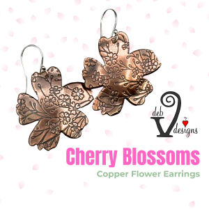 Copper Cherry Blossom Earrings – Handcrafted Nature-Inspired Jewelry