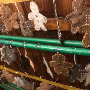 Christmas Decorations - 3 Wool Gingerbread Men