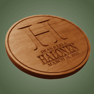 Personalized Wedding Large Letter Trivet: Carved Wood Trivet