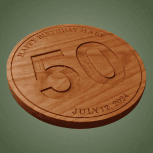 Personalized Birthday Trivet: Carved Wood Trivet