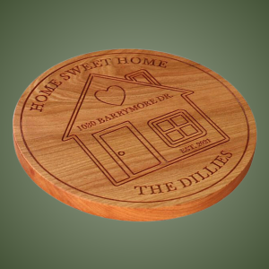 Personalized New Home Trivet: Carved Wood Trivet