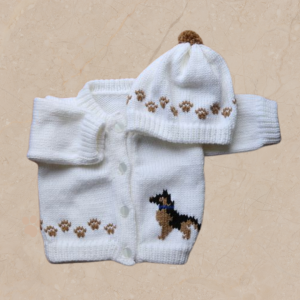 German Shepherd Dog Baby Sweater, Handmade Knitted Baby Sweater, Personalized Baby Sweater