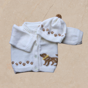 Beige Lab Retreiver Baby Sweater, Handmade Knitted Baby Sweater, Personalized Baby Sweater