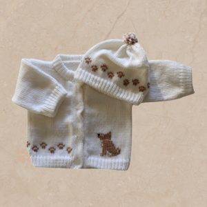 Terrier Dog Baby Sweater, Handmade Knitted Baby Sweater, Personalized Baby Sweater