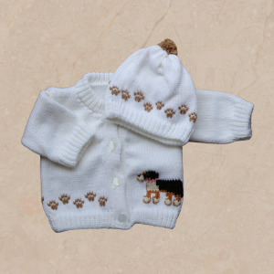 Bernese Mountain Dog Baby Sweater, Handmade Knitted Baby Sweater, Personalized Baby Sweater