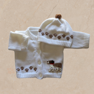 St Bernard Dog Baby Sweater, Handmade Knitted Baby Sweater, Personalized Baby Sweater