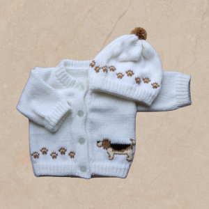 Beagle Baby Sweater, Handmade Knitted Baby Sweater, Personalized Baby Sweater