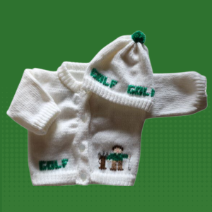 Golf Baby Sweater, Handmade Knitted Baby Sweater, Personalized Baby Sweater