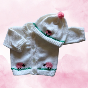 Sheep Baby Sweater, Handmade Knitted Baby Sweater, Personalized Baby Sweater
