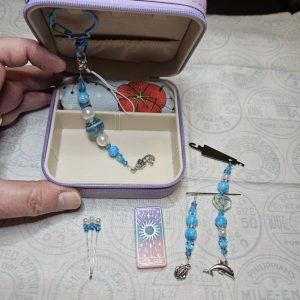 Embroidery Box - Blue & Mauve Sealife