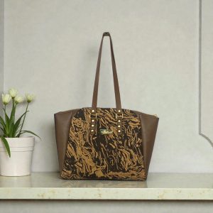 Brown Cork/Vinyl Tote Bag