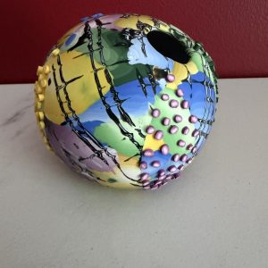 Handcrafted Polymer Clay 3-1/2" Unique Patterned Vase