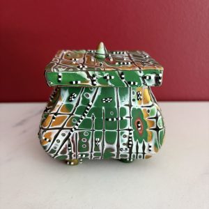 Handcrafted Polymer Clay 3-1/2" Unique Patterned Container