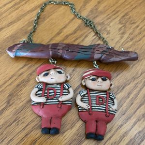 Polymer Clay Unique Tweedle Dum and Tweedle Dee (Alice in Wonderland) Wall Hanging Decor