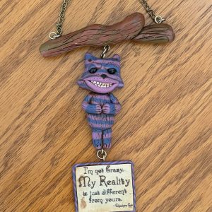 Polymer Clay Unique Chesire Cat (Alice in Wonderland) Wall Hanging Decor