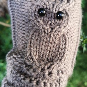 Owl Knit Fingerless Gloves Mittens Hooter | Night Bird
