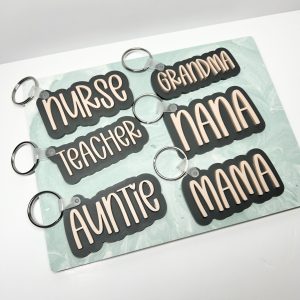 Frosted Black and Blush Acrylic Keychain