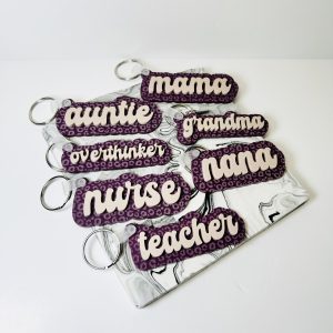 Merlot Leopard Acrylic Keychain