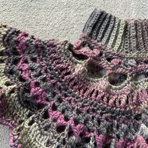 Purple and Green Capelet, Shawl, Cover