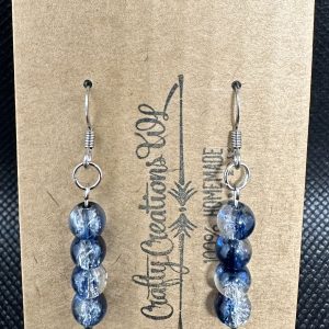 Shattered Marble Earrings - Dark Blue