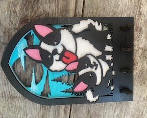 Keyholder, Huskies, colorful holder