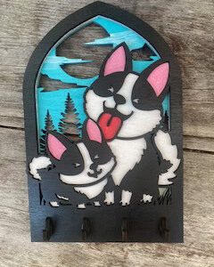 Keyholder, Huskies, colorful holder