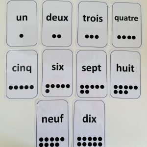 Written Number Flashcards Set 1-10 - French