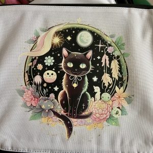 Black cat crossbody bag