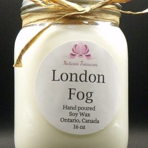London Fog Soy Wax Candle - Mason Jar 80+ Hours Burn Time - Wooden Wick
