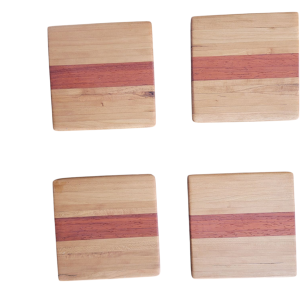 Cherry and Paduk Engravable Coasters