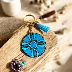 Hand-Painted Mandala Keychain