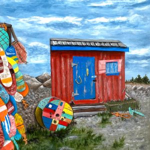 Yarmouth Red Shed and Buoy Wall Print